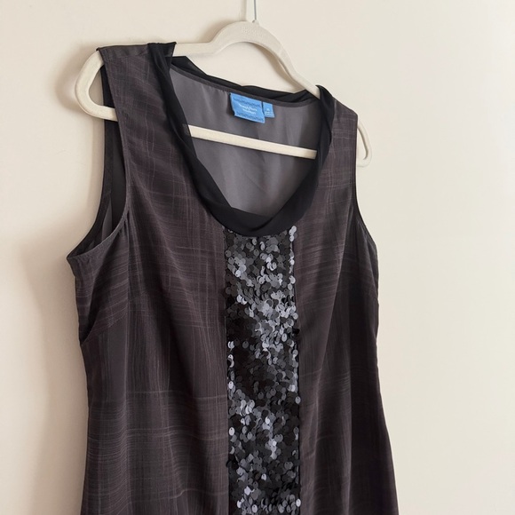 Simply Vera Vera Wang Sleeveless Black Sequined Dress Women’s Size 16 - Picture 2 of 8